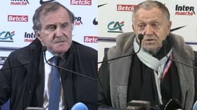Pierre Ferracci et Jean-Michel Aulas devant la presse