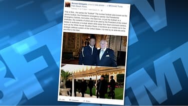 Richard DeAgazio (à droite) a posté sur son Facebook une photo le montrant avec un homme présenté comme le porteur de la mallette nucléaire.