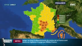 Météo: temps hivernal et très perturbé ce lundi, 13 départements en alerte orange