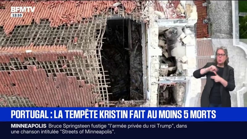 Après le passage de la tempête Kristin, le bilan s'alourdit à au moins cinq morts au Portugal