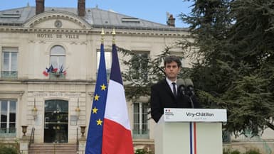 Gabriel Attal à Viry-Châtillon le jeudi 18 avril 2024 