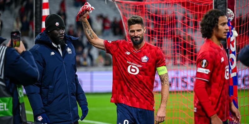 Olivier Giroud après la victoire de Lille face à Brann Bergen en Ligue Europa le 25 septembre 2025