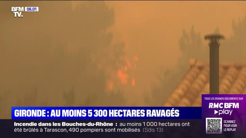 Gironde: au moins 5300 hectares ravagés dans les incendies