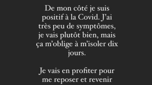 Message de Mathieu Jalibert sur Instagram. Message de Mathieu Jalibert sur Instagram.