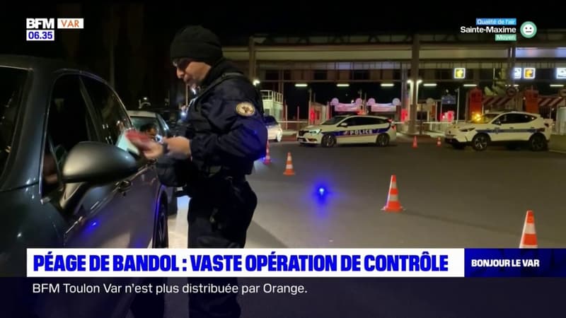 Les forces de l'ordre mobilisées pour une opération de contrôle sur l'A50 au péage de Bandol