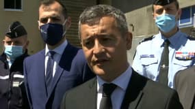 Le ministre de l'Intérieur Gérald Darmanin le 7 mai 2021 à Forcalquier (Alpes-de-Haute-Provence).