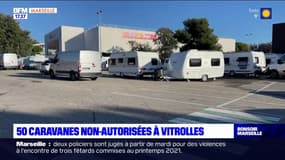 Une cinquantaine de caravanes s'est installée sur un parking de Vitrolles