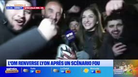 Olympico: la joie des supporters marseillais après la victoire de l'OM face à l'OL au Vélodrome