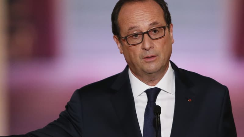 François Hollande lors de sa conférence de presse à l'Elysée, le 18 septembre 2014.