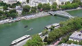 La Seine depuis la Tour Eiffel, à Paris le 23 juillet 2024