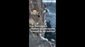 "Le plongeon de la mort": un Norvégien saute de 40 mètres dans l'eau glacée et s'offre un record