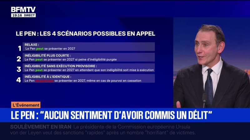 "Marine Le Pen est une combattante, elle n'a fait baissé les bras" rassure Laurent Jacobelli, porte-parole du RN