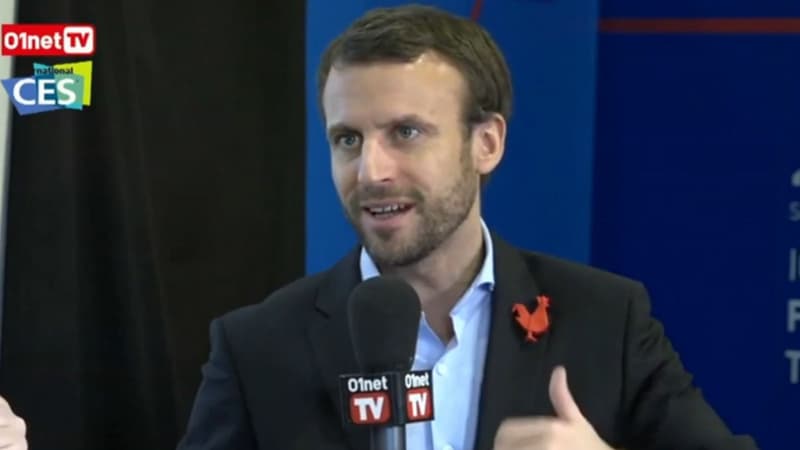 Emmanuel Macron sur le plateau de 01netTV au CES 2016.