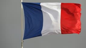Un drapeau tricolore devant l'Elysée le 3 janvier 2018 à Paris
