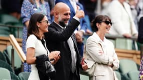 Pep Guardiola dans les tribunes de Wimbledon, 6 juillet 2024