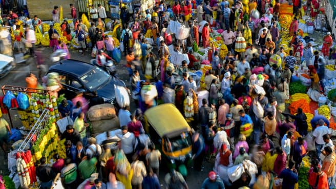 Sur un marché de Bangalore, en Inde, le 23 octobre 2022.