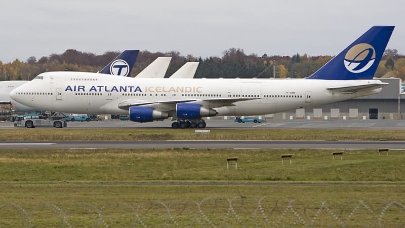 Le Boeing 747-200F d'Air Atlanta Icelandic, immatriculé TF-AMR, ici sur le tarmac de l'aéroport international du Luxembourg.