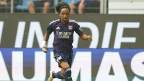 Malick Fofana lors du match amical de l'OL contre Hambourg, le 26 juillet 2025.