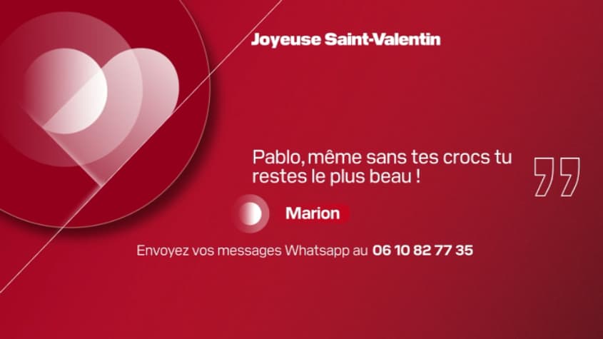 Message de Saint-Valentin, BFM Alsace.