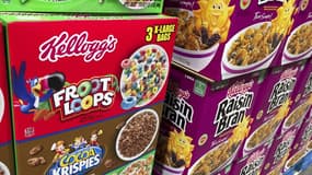Des boîtes de céréales Kelogg's dans un supermarché américain à Arlington (Virginie), le 1er décembre 2016