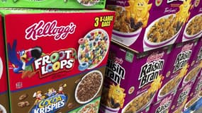 Des boîtes de céréales Kelogg's dans un supermarché américain à Arlington (Virginie), le 1er décembre 2016