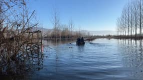La plaine du Bouchage est inondée ce 18 décembre 2023. 
