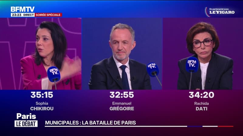 Municipales à Paris: "Je suis là dans cette campagne parce que je fais partie de tous ces gens qui ne sont pas satisfaits de cette politique", déclare Sophia Chikirou (LFI), à propos d'Emmanuel Grégoire (Union de la gauche)