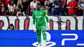 Brice Samba lors de Séville-Lens (1-1, 1ere journée de Ligue des champions), le 20 septembre 2023