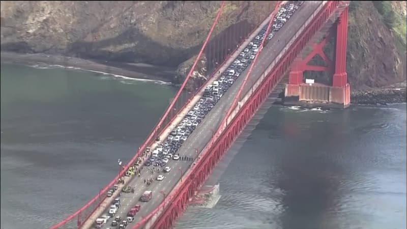 Les images du pont du Golden Gate à San Francisco bloqué par des manifestants pro-palestiniens