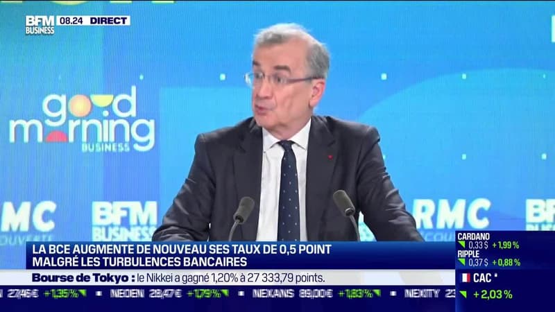 François Villeroy de Galhau (Banque de France) : La BCE augmente de nouveau ses taux de 0.5 point malgré les turbulences bancaires - 17/03