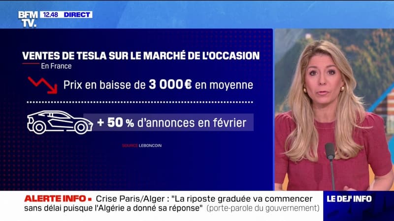 Salut nazi d'Elon Musk, concurrence chinoise... D'occasions ou neuves, les ventes des voitures Tesla en chute libre en France et en Europe