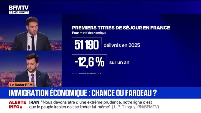 Le Radar BFM - L’immigration de travail en recul de 12,6% sur un an en France