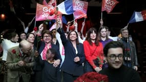 La candidate socialiste à la présidentielle Anne Hidalgo lors de son dernier meeting de campagne au Cirque d'hiver à Paris, le 3 avril 2022
