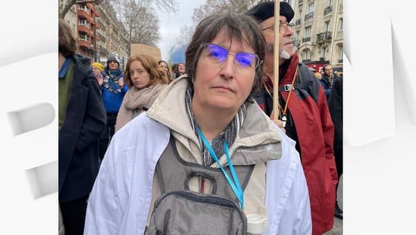 Eliane, 55 ans, est infirmière à l'hôpital d'Arpajon. Elle a manifesté à Paris ce mardi.