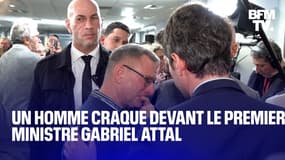 Un homme craque devant le Premier ministre Gabriel Attal durant son déplacement à Blendecques 