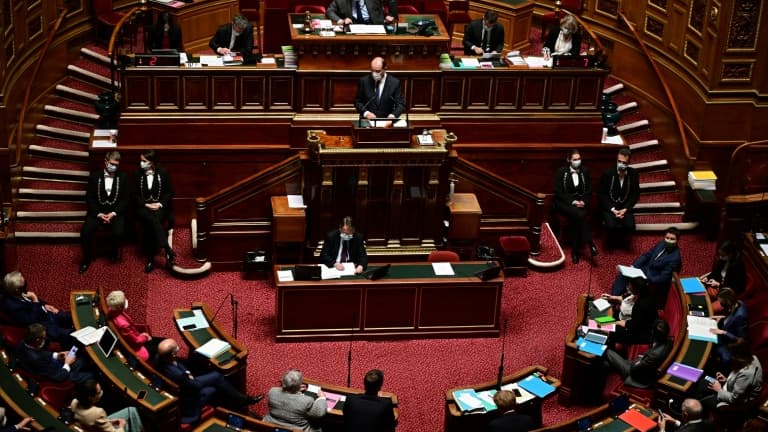 Le Premier ministre Jean Castex au Sénat le 1 avril 2021