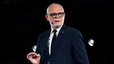 L'ex-premier ministre Edouard Philippe s'exprime lors du permier congrès de son parti, Horizons, le 25 mars 2023 à Vincennes (Val-de-Marne)