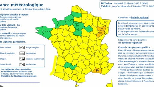 Trois départements sont placés en vigilance orange samedi.