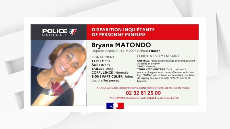 Un appel à témoins lancé après la disparition d'une adolescente de 16 ans à Rouen