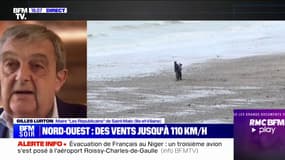 Coup de vent dans l'Ouest: "Compte tenu des risques de vagues de submersion, nous interdisons l'accès à la digue", indique le maire de Saint-Malo, Gilles Lurton