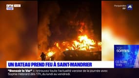 Var: un impressionnant incendie s'est déclaré sur un bateau à Saint-Mandrier