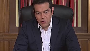 Le Premier ministre grec Alexis Tsipras lors d'une interview à la télévision publique grecque Ert.