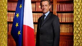 Portrait officiel du président de la République, Nicolas Sarkozy.