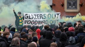 Des supporters de Manchester United avant la rencontre contre Liverpool
