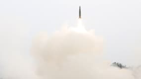 Un missile Hyunmoo-2 tiré le 24 mars 2022 par la Corée du Sud lors d'un exercice. (photo d'illustration)