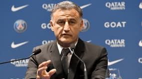 Christophe Galtier lors de sa présentation officielle au PSG, le 5 juillet 2022.