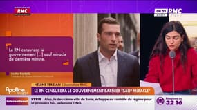 Le RN censurera le gouvernement Barnier "sauf miracle" selon Jordan Bardella 