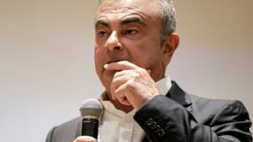 L'ex-patron de Renault-Nissan Carlos Ghosn le 29 septembre 2020, lors d'une conférence de presse à Jounieh, au Liban
