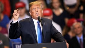 Le président américain Donald Trump, lors d'un discours de soutien à candidat républicain au Sénat, le 2 août 2018 en Pennsylvanie. 