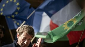 Yannick Jadot, ex-candidat écologique  lors d'un discours de campagne à Nantes, le 7 avril 2022